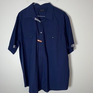 Synrgy 2XL Blue Button Down Shirt